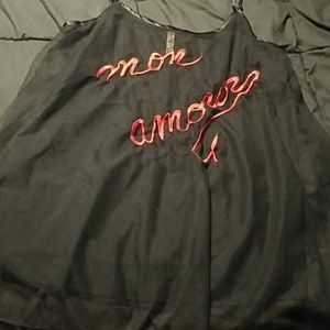 Black lingerie with French writing